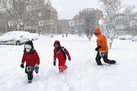Sturmtief Filomena sorgt für Chaos in der Region Madrid