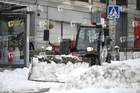 Nach dem Sturmtief Filomena in der Region Madrid