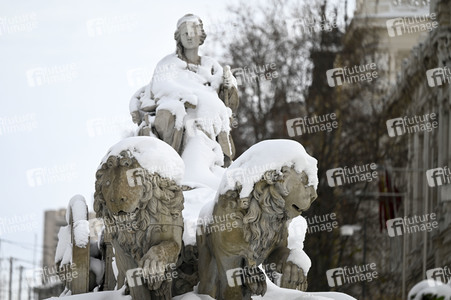 Nach dem Sturmtief Filomena in der Region Madrid