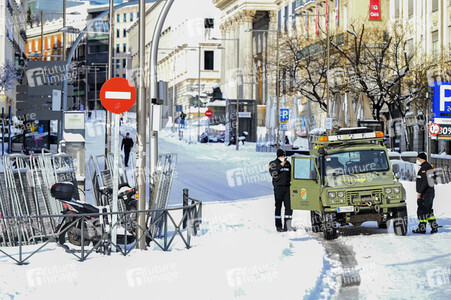 Nach dem Sturmtief Filomena in der Region Madrid
