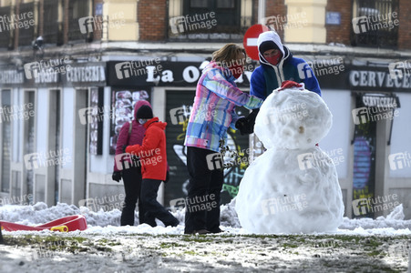 Nach dem Sturmtief Filomena in der Region Madrid
