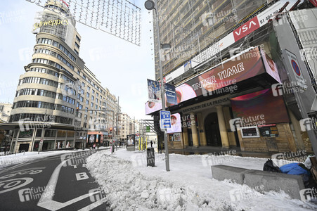 Nach dem Sturmtief Filomena in der Region Madrid