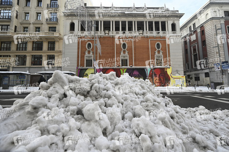 Nach dem Sturmtief Filomena in der Region Madrid