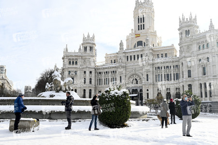 Nach dem Sturmtief Filomena in der Region Madrid