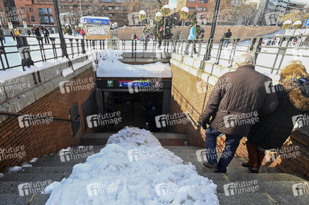 Nach dem Sturmtief Filomena in der Region Madrid