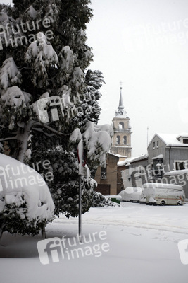 Nach dem Sturmtief Filomena in der Region Madrid