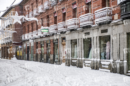 Nach dem Sturmtief Filomena in der Region Madrid