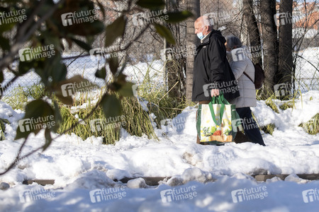 Nach dem Sturmtief Filomena in der Region Madrid