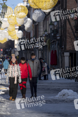 Nach dem Sturmtief Filomena in der Region Madrid