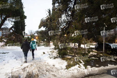 Nach dem Sturmtief Filomena in der Region Madrid