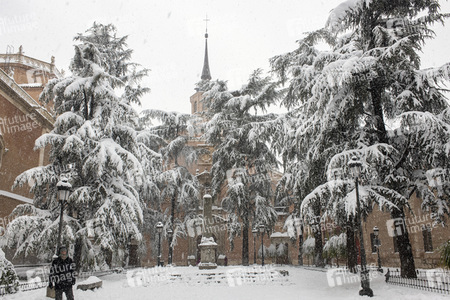 Nach dem Sturmtief Filomena in der Region Madrid