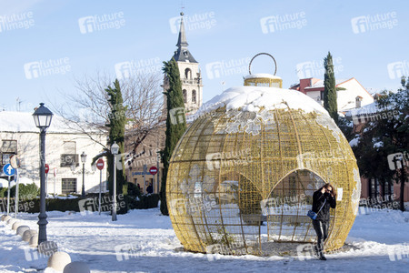 Nach dem Sturmtief Filomena in der Region Madrid