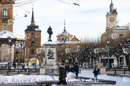 Nach dem Sturmtief Filomena in der Region Madrid