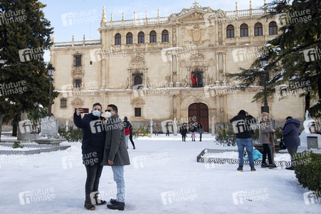 Nach dem Sturmtief Filomena in der Region Madrid