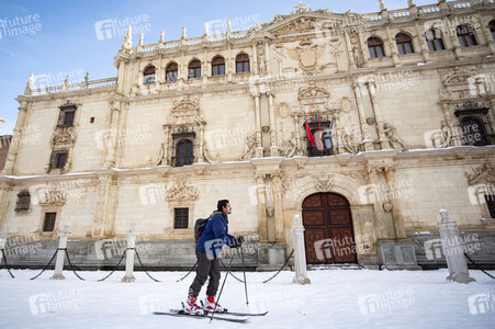Nach dem Sturmtief Filomena in der Region Madrid