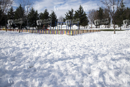Nach dem Sturmtief Filomena in der Region Madrid
