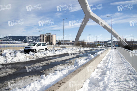 Nach dem Sturmtief Filomena in der Region Madrid