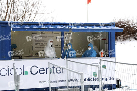Corona Schnelltest Center auf dem Gelände der Birkenstock Schuhfabrik in Görlitz