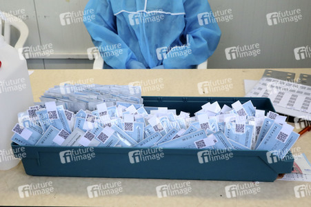 Corona Schnelltest Center auf dem Gelände der Birkenstock Schuhfabrik in Görlitz