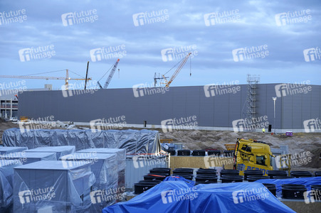 Baustelle der Tesla Gigafactory 4 in Grünheide