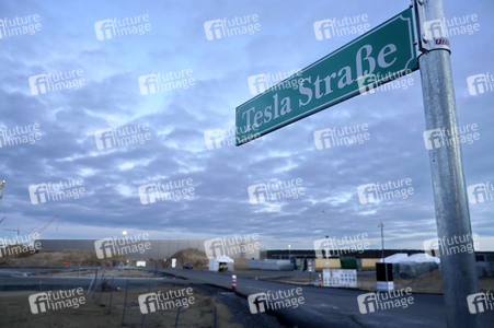 Baustelle der Tesla Gigafactory 4 in Grünheide
