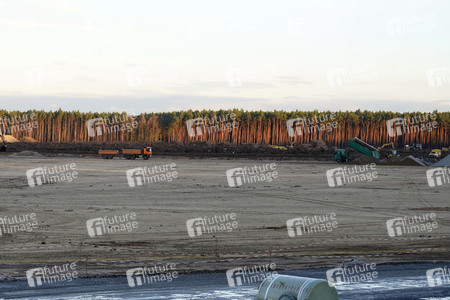 Baustelle der Tesla Gigafactory 4 in Grünheide