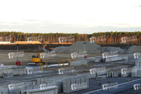 Baustelle der Tesla Gigafactory 4 in Grünheide
