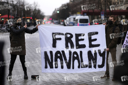 Demonstration für die Freilassung Alexej Nawalnys in Berlin