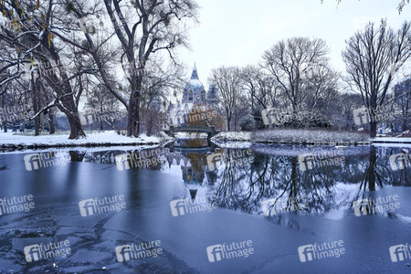 Wintermorgen im Maschpark in Hannover