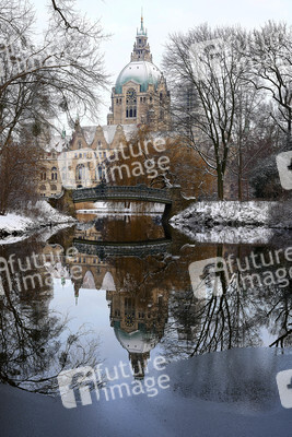 Wintermorgen im Maschpark in Hannover