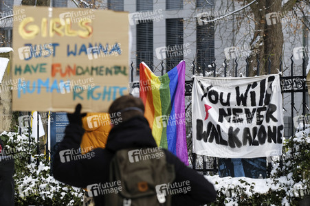 Demonstration gegen das polnische Abtreibungsgesetz in Berlin