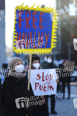 Demonstration für die Freilassung von Nawalny und gegen Putin in Berlin