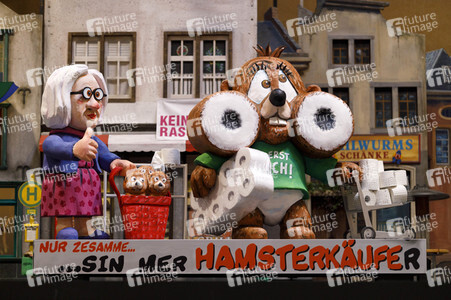 Vorstellung der Wagen des Kölner Rosenmontagszuges 2021