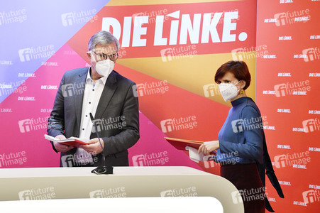 Pressekonferenz zum Wahlprogramm der Partei Die Linke in Berlin