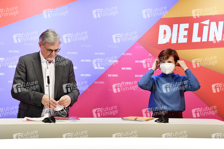 Pressekonferenz zum Wahlprogramm der Partei Die Linke in Berlin