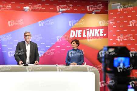 Pressekonferenz zum Wahlprogramm der Partei Die Linke in Berlin