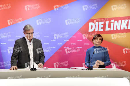 Pressekonferenz zum Wahlprogramm der Partei Die Linke in Berlin