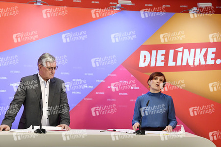 Pressekonferenz zum Wahlprogramm der Partei Die Linke in Berlin