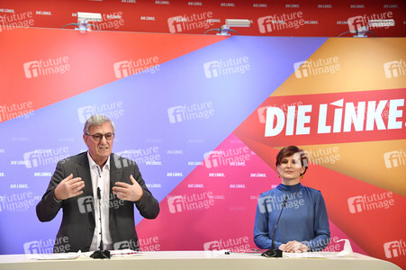 Pressekonferenz zum Wahlprogramm der Partei Die Linke in Berlin