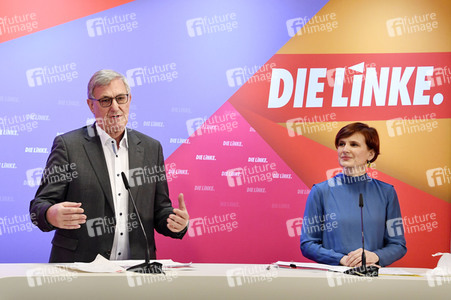 Pressekonferenz zum Wahlprogramm der Partei Die Linke in Berlin