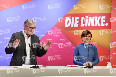 Pressekonferenz zum Wahlprogramm der Partei Die Linke in Berlin