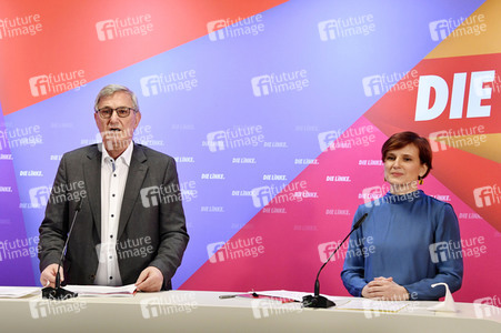 Pressekonferenz zum Wahlprogramm der Partei Die Linke in Berlin