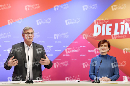 Pressekonferenz zum Wahlprogramm der Partei Die Linke in Berlin