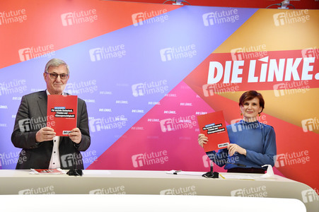 Pressekonferenz zum Wahlprogramm der Partei Die Linke in Berlin