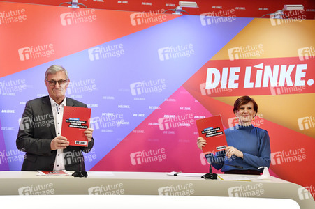 Pressekonferenz zum Wahlprogramm der Partei Die Linke in Berlin