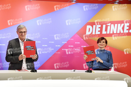 Pressekonferenz zum Wahlprogramm der Partei Die Linke in Berlin