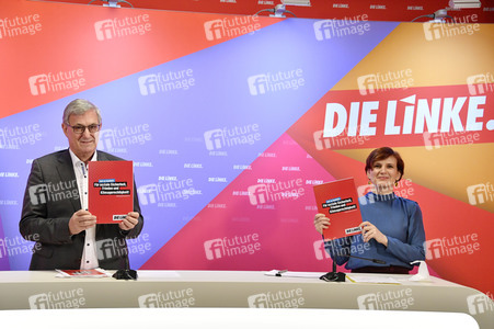 Pressekonferenz zum Wahlprogramm der Partei Die Linke in Berlin
