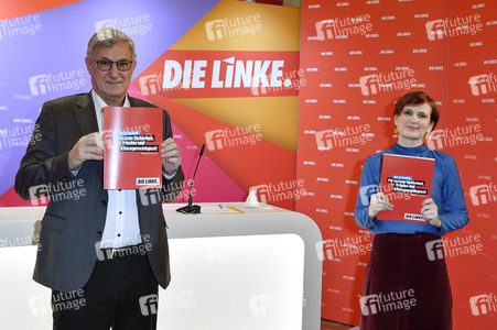 Pressekonferenz zum Wahlprogramm der Partei Die Linke in Berlin