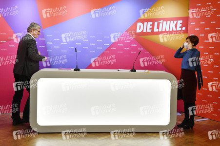 Pressekonferenz zum Wahlprogramm der Partei Die Linke in Berlin