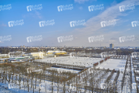 Luftbild der Herrenhäuser Gärten in Hannover